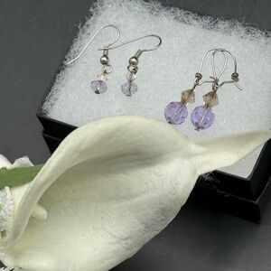 Handmade Purple Crystal Earrings